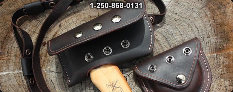Bushcraft leather Hultafors Axe Cover and Pouch - Bushcraft Canada