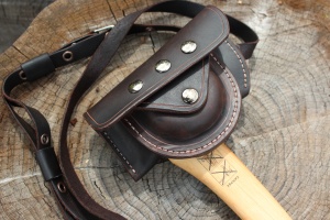 Canadian Bushcraft leather Hultafors Axe Cover and Pouch  