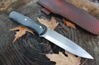 Large Woodcrafter Black Linen Micarta