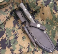 BRAVO-1  L/H Black leather custom sheath  SOLD
