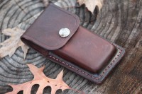 Canadian custom leather folding knife pouch