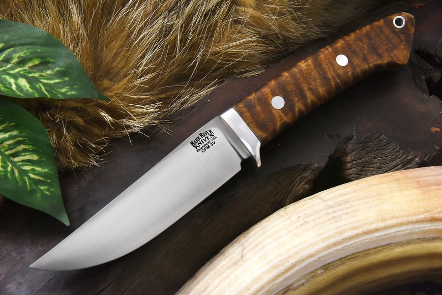 Barkriver Knives Classic Clip Point Dark Curly Maple photo