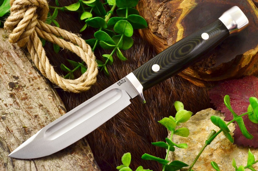 Barkriver Canoe A2 Black and Green Linen Micarta photo