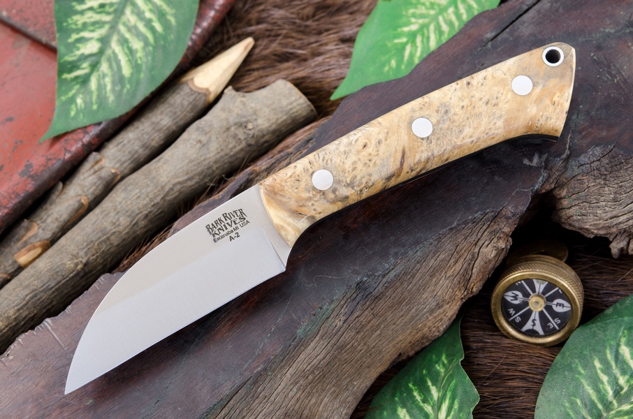 Barkriver Knives A2 TUSK Natural Elder Burl photo
