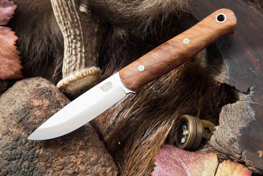 Barkriver Ultra Light Bushcrafter 3V Thulya Burl Red Liner and Mosaic Pins photo