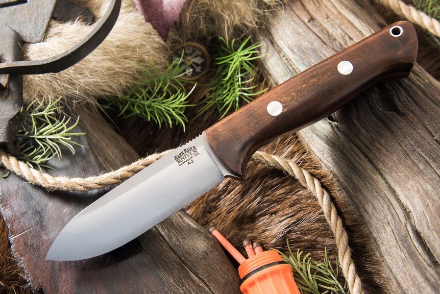 Barkriver Bravo 1 A2 Field Spear Point Dark Curly Maple, Red Liners #2 photo