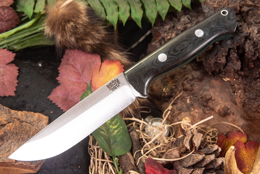 Barkriver knives Bravo 1.25 LT 3V Black Canvas Green liner Rampless photo