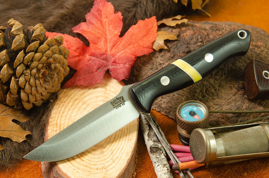 Barkriver Bravo EDC 3V Black G10 yellow Spacer photo