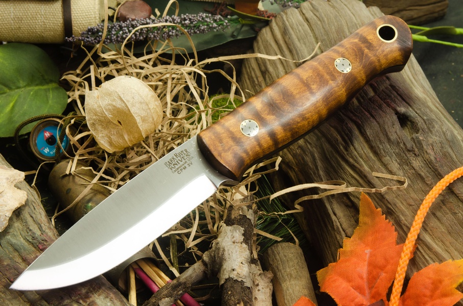 Barkriver Bushcrafter 3V Dark Curly maple Black liner Mosaic #2 photo