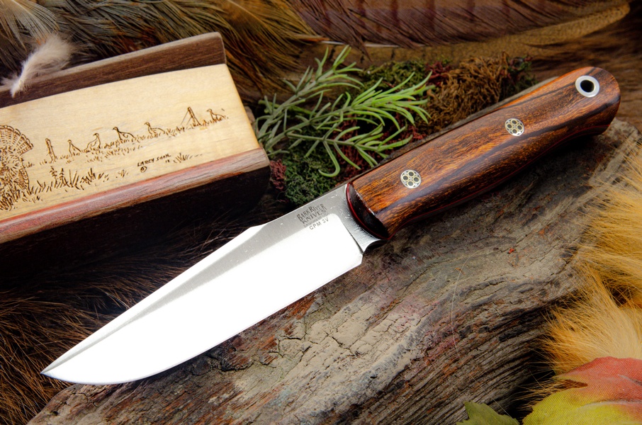 Barkriver Ultra Lite Field Knife 3V DesertIronwood Red liner Mosaic #1 photo