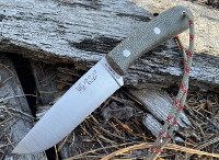 Joker Montanero Green Canvas Micarta Flat w Firesteel Photo